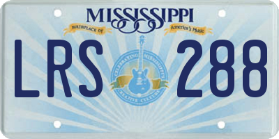 MS license plate LRS288