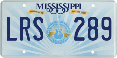 MS license plate LRS289