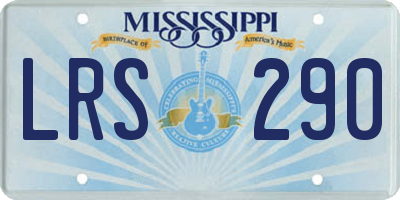 MS license plate LRS290