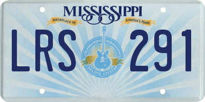 MS license plate LRS291