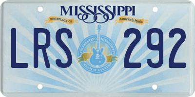 MS license plate LRS292