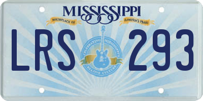MS license plate LRS293