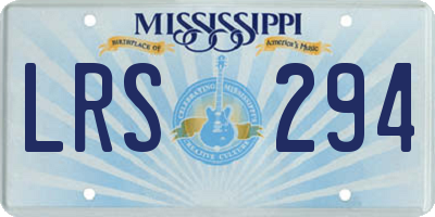 MS license plate LRS294