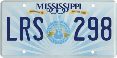 MS license plate LRS298
