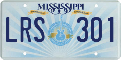 MS license plate LRS301