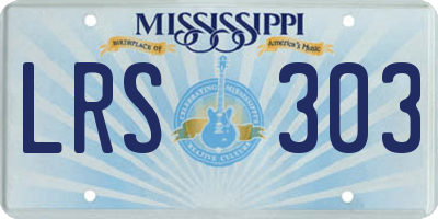 MS license plate LRS303