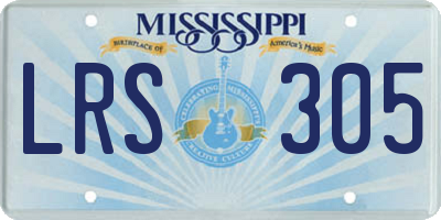 MS license plate LRS305
