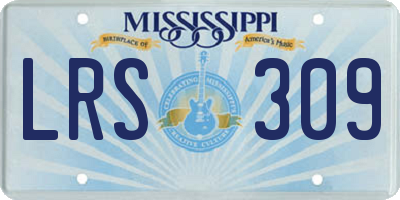 MS license plate LRS309