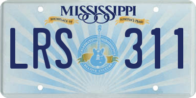 MS license plate LRS311