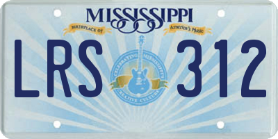MS license plate LRS312