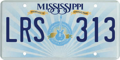 MS license plate LRS313