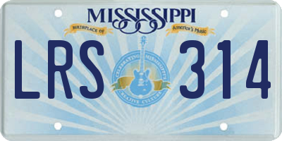 MS license plate LRS314