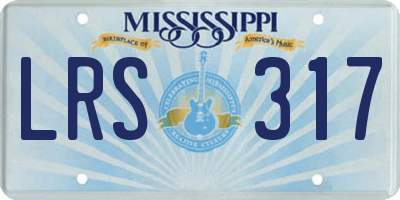 MS license plate LRS317