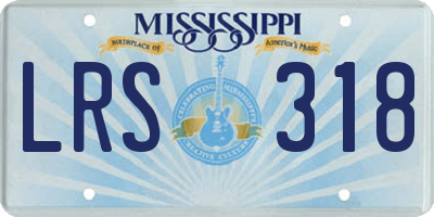 MS license plate LRS318