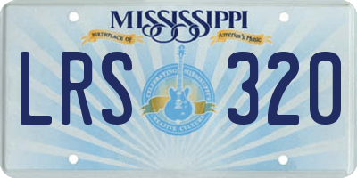 MS license plate LRS320