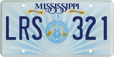 MS license plate LRS321