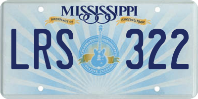 MS license plate LRS322