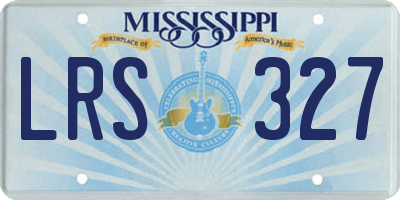 MS license plate LRS327