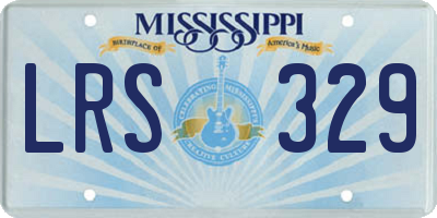 MS license plate LRS329