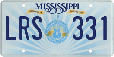 MS license plate LRS331