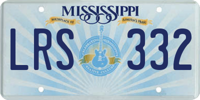 MS license plate LRS332