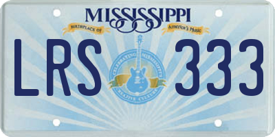 MS license plate LRS333