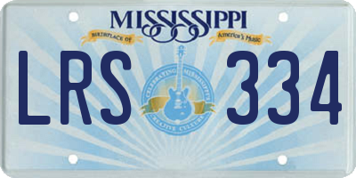 MS license plate LRS334