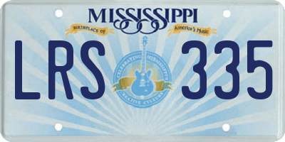 MS license plate LRS335