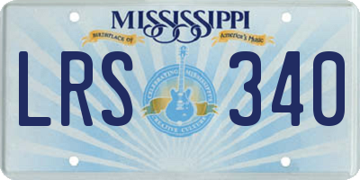 MS license plate LRS340