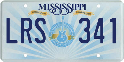 MS license plate LRS341