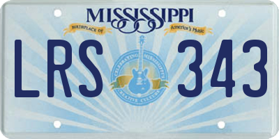 MS license plate LRS343
