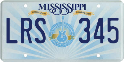 MS license plate LRS345
