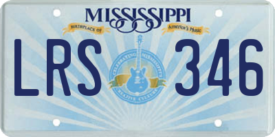 MS license plate LRS346
