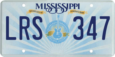 MS license plate LRS347