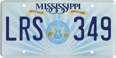 MS license plate LRS349