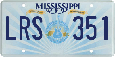 MS license plate LRS351
