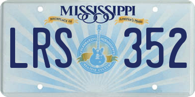 MS license plate LRS352