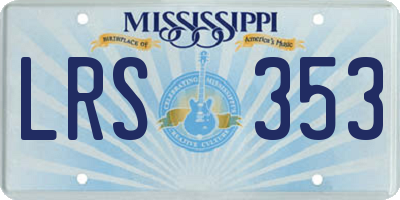 MS license plate LRS353