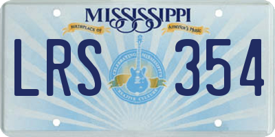 MS license plate LRS354