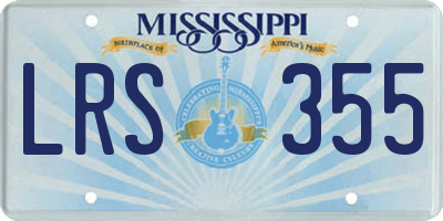 MS license plate LRS355