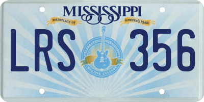 MS license plate LRS356
