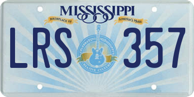 MS license plate LRS357