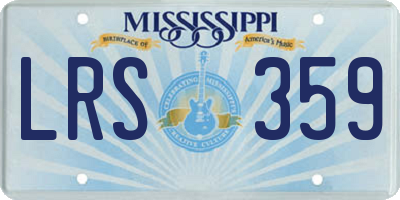 MS license plate LRS359