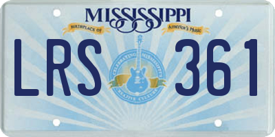 MS license plate LRS361