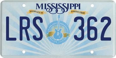 MS license plate LRS362