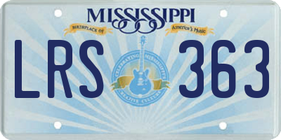 MS license plate LRS363