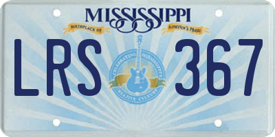 MS license plate LRS367