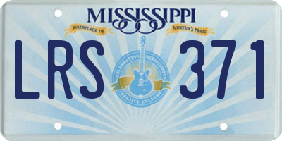 MS license plate LRS371