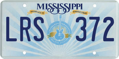 MS license plate LRS372