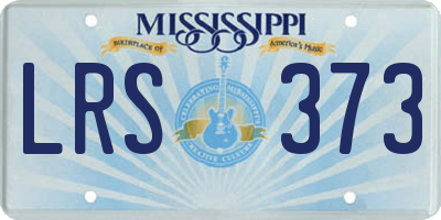 MS license plate LRS373